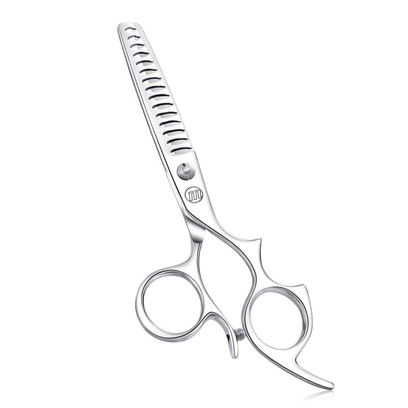 Moontay 6.0" Hair Cutting Shears with Large Finger Holes, Professional Barber Stylist Texturizing Shears, Salon Hair Cutting Scissors, 440C Japanese Stainless Steel, Silver - Image 1